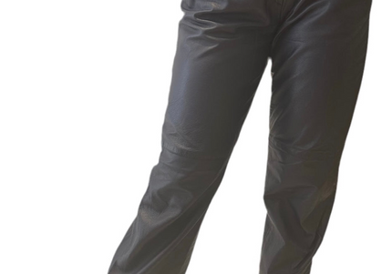 PANTALON EN CUIR BLEU MARINE CUSTOMISÉ