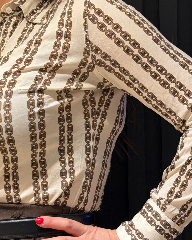 Chemise Céline vintage – logo Triomphe iconique – coton – pièce rare