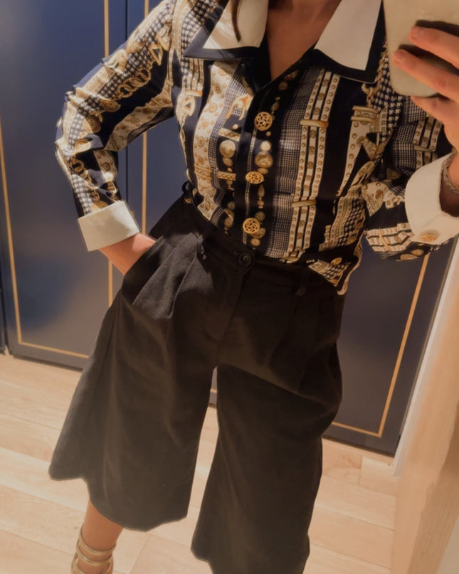 Chemise Vintage Motifs Baroques – Taille Unique – Pièce Unique