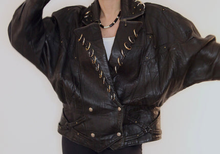 BLOUSON EN CUIR ANNEAUX