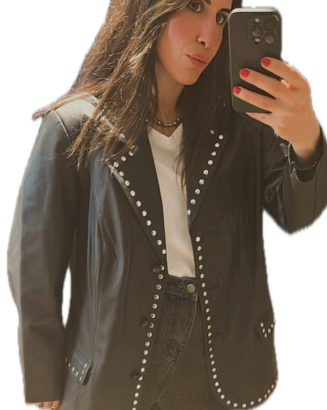 BLAZER NOIR CLOUTÉ