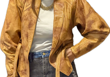VESTE EN CUIR TIE&DYE