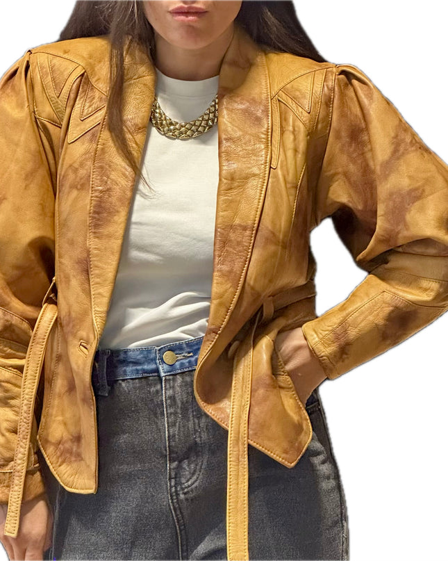 VESTE EN CUIR TIE&DYE