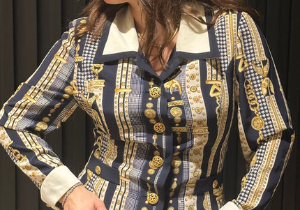 Chemise Vintage Motifs Baroques – Taille Unique – Pièce Unique