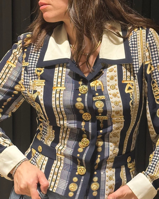 Chemise Vintage Motifs Baroques – Taille Unique – Pièce Unique