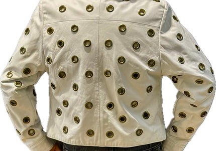 VESTE EN CUIR ŒILLET