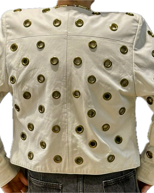 VESTE EN CUIR ŒILLET