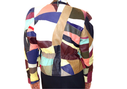 BLOUSON EN CUIR PATCHWORK