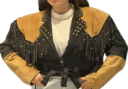 BLOUSON EN DAIM FRANGES