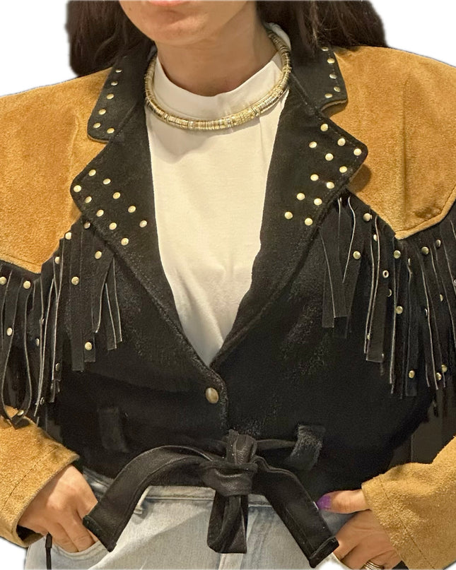 BLOUSON EN DAIM FRANGES