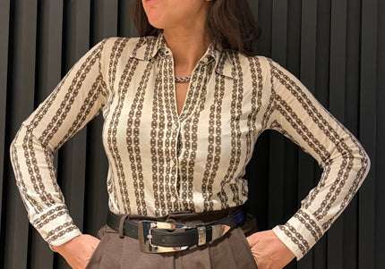 Chemise Céline vintage – logo Triomphe iconique – coton – pièce rare