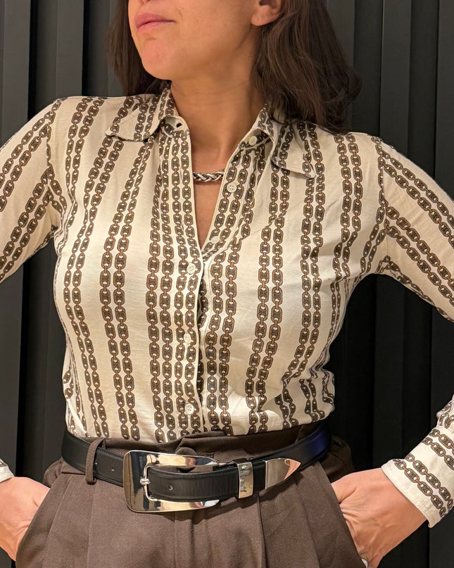 Chemise Céline vintage – logo Triomphe iconique – coton – pièce rare