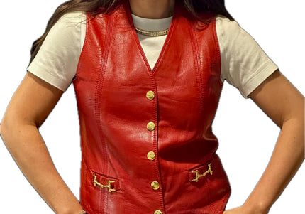 GILET EN CUIR CÉLINE