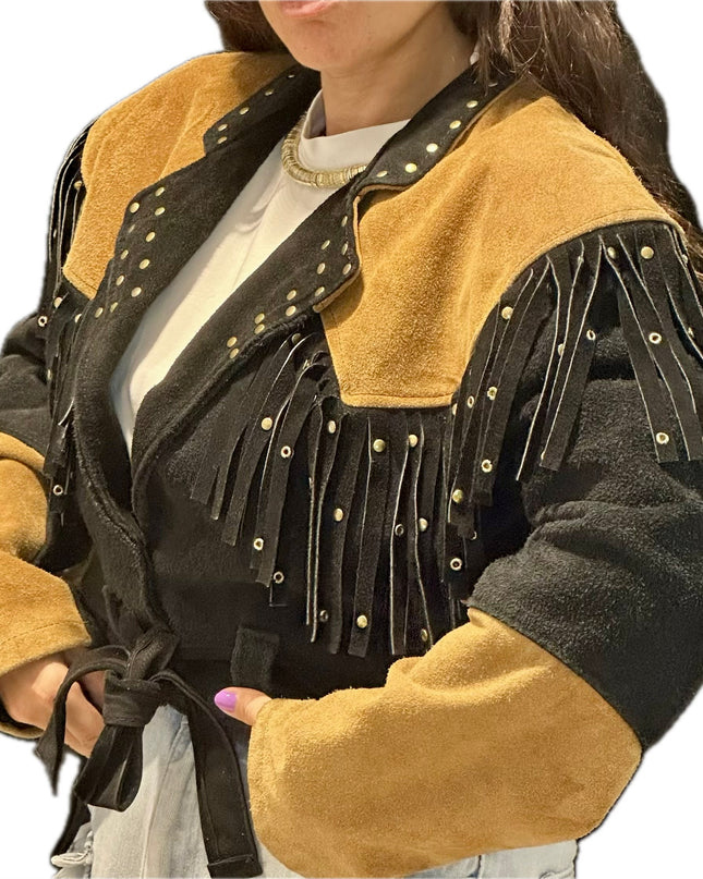 BLOUSON EN DAIM FRANGES