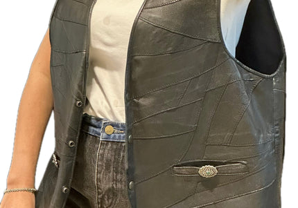 GILET SANS MANCHES EN CUIR