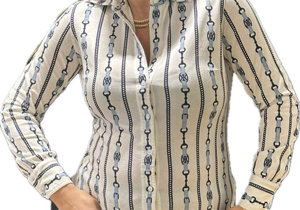 Chemise Céline vintage à motif Triumph – Taille 36