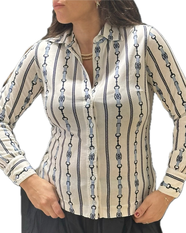 Chemise Céline vintage à motif Triumph – Taille 36