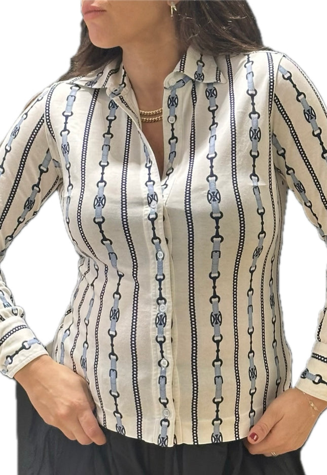 Chemise Céline vintage à motif Triumph – Taille 36
