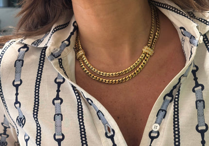 Collier vintage doré en maille tressée – Pièce d’exception