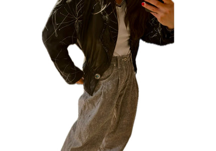 BLOUSON EN CUIR-DAIM