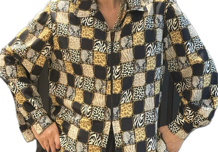 Chemisier vintage à motifs sauvages – Taille unique