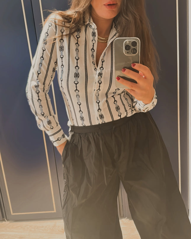 Chemise Céline vintage à motif Triumph – Taille 36
