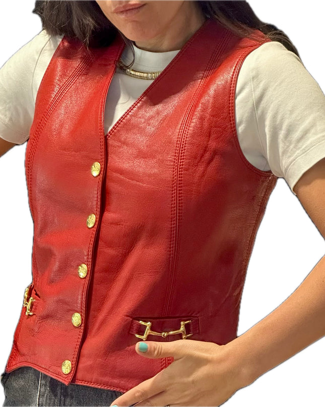 GILET EN CUIR CÉLINE