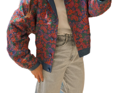 VESTE EN CUIR FLOWERS