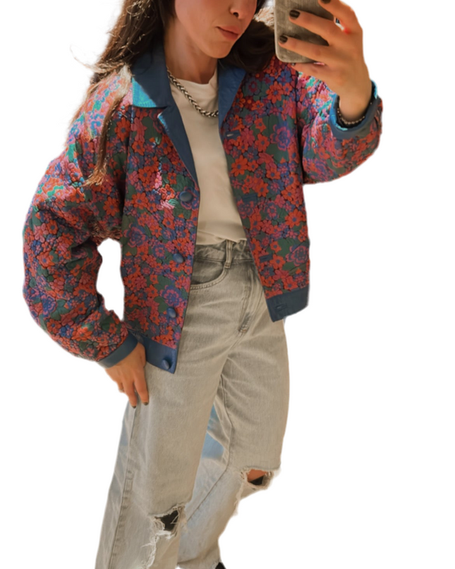 VESTE EN CUIR FLOWERS