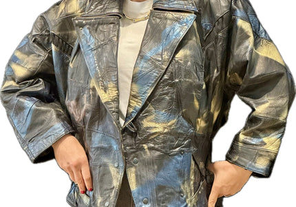 BLOUSON EN CUIR TIE&DYE