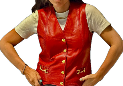 GILET EN CUIR CÉLINE