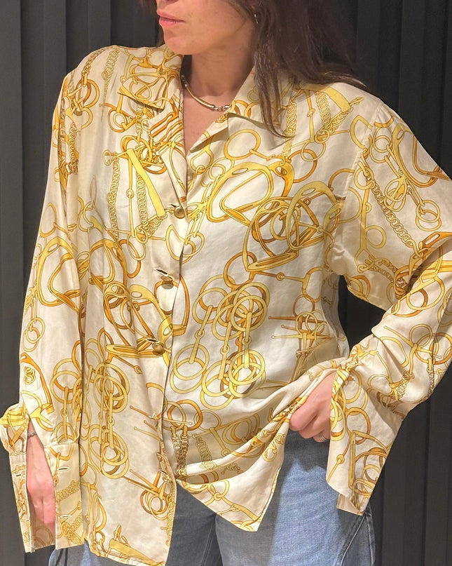 Chemise Gucci Vintage en Soie – Taille 38 – Pièce Rare